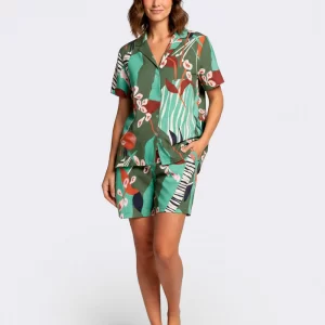 Pijama de mulher Impetus Curto com Botões em Modal